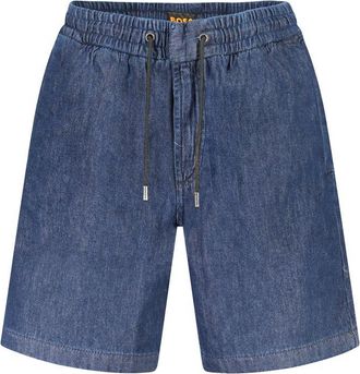HUGO BOSS Blue Cotton Bermuda Mens Shorts