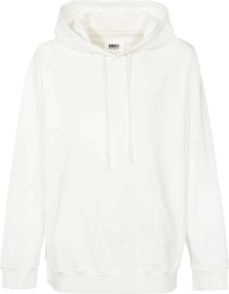 Maison Margiela Katoenen Hoodie met Geribbelde Manchetten - Heren - Hoodies - Wit - M - Katoen - Hoodies & sweatvesten