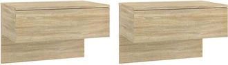 vidaXL Comodini A Muro 2 Pz Rovere Sonoma - Vidaxl