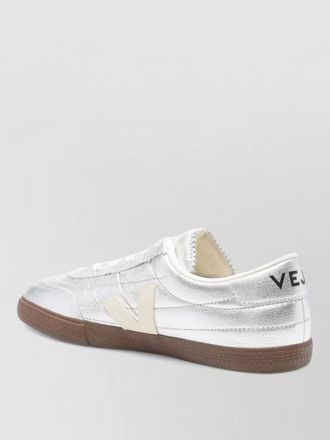 Veja metallic leather low-top sneakers