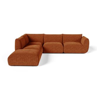 Sia Home Sof&aacute; gran esquinero izquierdo modular de terciopelo chenilla