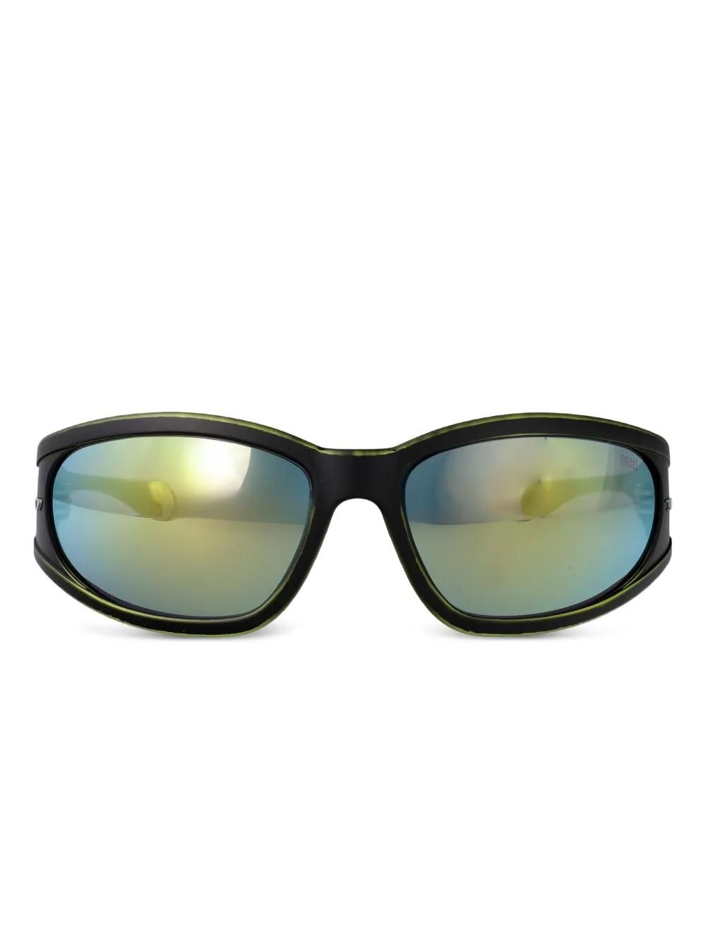 Occhiali Da Sole Diesel WIMBI Z1N, Montatura Tonda Grigia Metallo, Lenti Sfumate Marroni, Misura 58-18-125