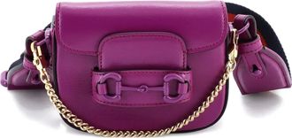 Gucci Borsa a tracolla Horsebit 1955 super mini in pelle - Viola