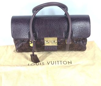 Louis Vuitton Purple Coated Canvas Leather Handbag Tote Bag (Pre-Owned)
