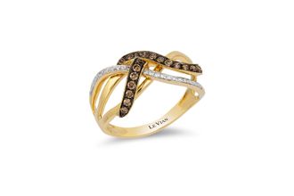 Le Vian Chocolatier Ring Chocolate Diamonds, Vanilla Diamonds set in 14K Honey Gold Ring Size 7 KJR1261BDDIA