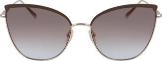 Longchamp Roseau 60mm Gradient Butterfly Sunglasses in Gold/Brown at Nordstrom Rack
