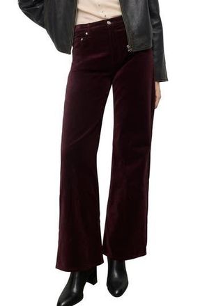 Mango Wide Leg Velvet Jeans in Wine at Nordstrom Rack, Size 12