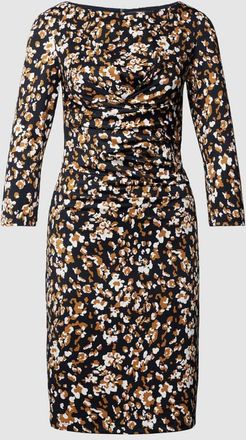 Montego Montego Knielanges Kleid mit Allover-Muster in Marine, Gr&ouml;&szlig;e 36