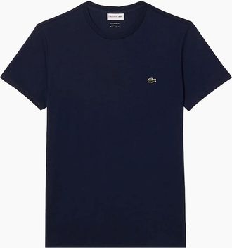 Lacoste Mens Lacoste Cotton Pima Crew Neck T-Shirt Midnight Blue - Black - Size: 44