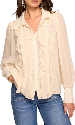 Ramy Brook Claire Ruffle Shirt in Bone at Nordstrom, Size Xx-Large