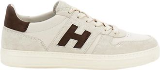 Hogan White Leather Suede Inserts Sneakers