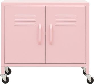 Berkfield Home Storage Cabinet Pink 60x35x56 cm Steel | Size: 60 x 35 x 56 cm