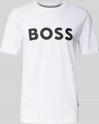 HUGO BOSS Regular Fit T-Shirt aus reiner Baumwolle in Weiss, Größe XXL