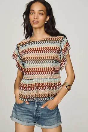 Dolan Crochet Peplum Tee