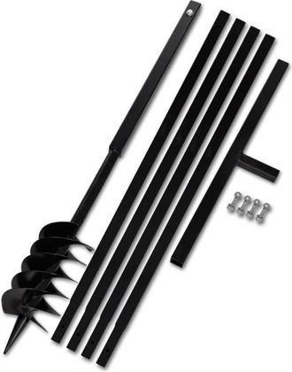 vidaXL Taladro De Tierra Con Mango 120 Mm Con Tubo De Extensi&oacute;n 5 M Acero Vidaxl