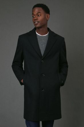 Maine Mens Black Wool Blend Epsom Coat - Size X-Large