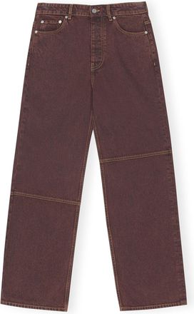 Ganni Brown Overdyed Bleach Izey Jeans - Size 29 Organic Cotton