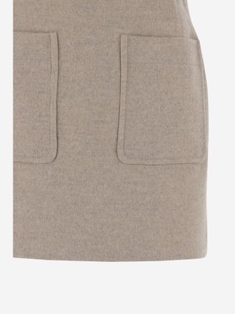 Bottega Veneta Womens Wool And Cashmere Miniskirt Beige Skirt