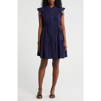 Julia Jordan Flutter Sleeve Shirtdress in Navy at Nordstrom Rack, Size X-Small