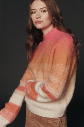 Maeve Brushed Wool Blend Ombr&eacute; Sweater