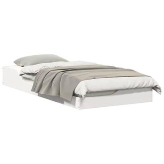 Berkfield Home Modern Floor Bed Frame White 90 x 200 cm Solid pine wood