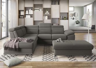 Sit&more Ecksofa &raquo;Cabrio L-Form, B: 274 cm, mit Sitztiefen-, Arm- & Kopfteilverstellung&laquo; 3 Nierenkissen, Federkern, optional Bettfunktion und Stauraum