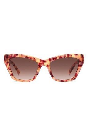 Kate Spade New York fay 54mm gradient cat eye sunglasses in Pink Havana/Brown Gradient at Nordstrom