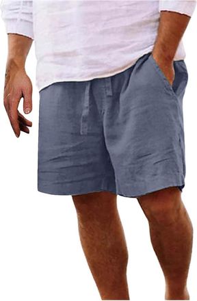 Generic Linen Shorts Men 4Xl - Holiday Shorts For Men Casual Elastic Waist Drawstring Shorts Summer Jogging Shorts With Pockets Loose Fit Gym Pants Lightweigh