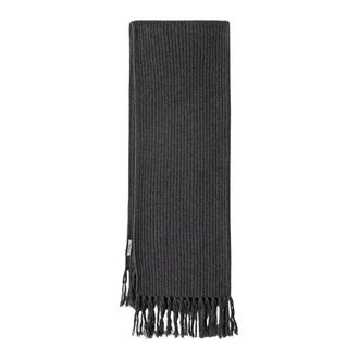 Lacoste Wollen sjaal met franjes - unisex - Accessoires - Grijs - Maat: ONE Size Wol