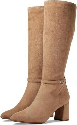 Anne Klein Brenice Boot Women Brown Suede Buckle Detail Knee High JOBB1245