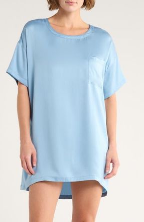 Lunya Oversize Silk Sleepshirt in Arctic Sky at Nordstrom, Size X-Large