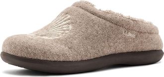 L.L.Bean Daybreak Scuff Motif 2 Womens Slippers Taupe Shell : 6 B - Medium, Wool