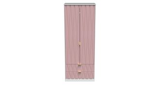 Welcome Furniture Glitz Ready Assembled 2 Door 2 Drawer Wardrobe in Kobe Pink & White - Welcome Furniture | TJ Hughes