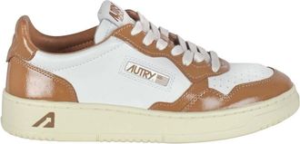 Autry Bicolor Leather Trainers with Lacquered Details