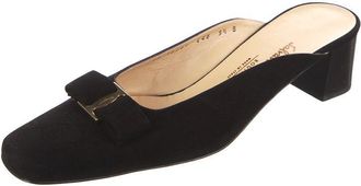 Ferragamo Black Suede Vara Mules Size 40