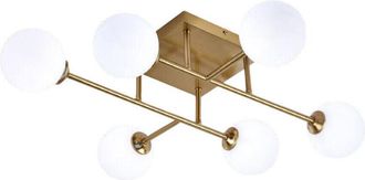 Trade Shop Trade Shop - L&aacute;mpara De Techo De Techo Bronce Minimal Metal Estructura 6 Bolas G9 C77