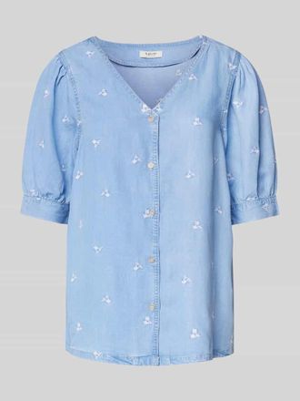 b.young B.Young Regular Fit Jeansbluse mit V-Ausschnitt Modell KOSMO in Blau, Größe 36