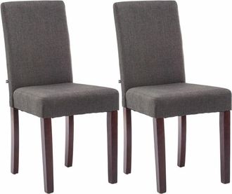 Clp Set 2 sedie da pranzo Ina in stoffa grigio scuro cappuccino