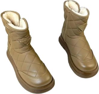 Generic QXDZSW Womens Winter Snow Boots Thickened Fleece Lined Casual Short Boot Waterproof Cotton Shoe Warm Leisure Boot