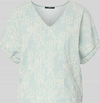 Zero T-Shirt im Allover-Look mit V-Ausschnitt in Hellblau, Gr&ouml;&szlig;e 34