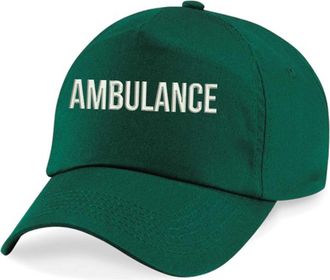 Generic Embroidered Ambulance Orignal 5-Panel Baseball Cap, Lifesaver Rescue Uniform Workwear Unisex Hat (BottleGreen)