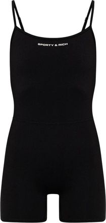 Sporty & Rich Jumpsuit uit de The Essentials Collectie - Dames - Playsuits - Zwart - S - Jumpsuits & Playsuits