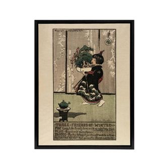 Artery8 Helen Hyde Three Friends of Winter Tree List Framed Canvas Art Print | Size: W24 x H32