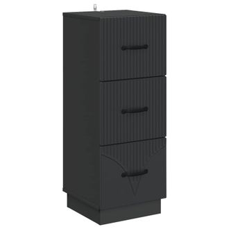 vidaXL Cajonera 33 X 34,5 X 87 Cm Madera De Ingenier&iacute;a Negro Vidaxl