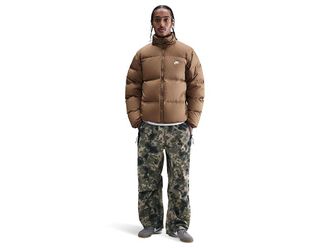 Nike Therma-FIT Club Puffer Jacket 650 Mens Jacket Mosswood Brown/White : 2XL, Polyester