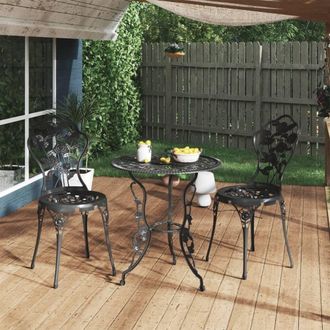 Berkfield Home 3 Piece Bistro Set Cast Aluminium Black