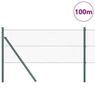 Berkfield Home Hexagon Fence Green 0.6x100 m Steel