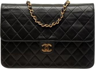 Chanel Pre-owned Classic Flap Schoudertas - Dames - Vintage Schoudertas - Zwart - ONE Size - Leer - Vintage