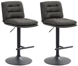 Clp Clp - Lote De 2 Taburetes De Bar De Tela Damar Gris Oscuro Negro