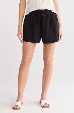 Splendid Marseille Linen Blend Drawstring Shorts in Black at Nordstrom Rack, Size X-Small